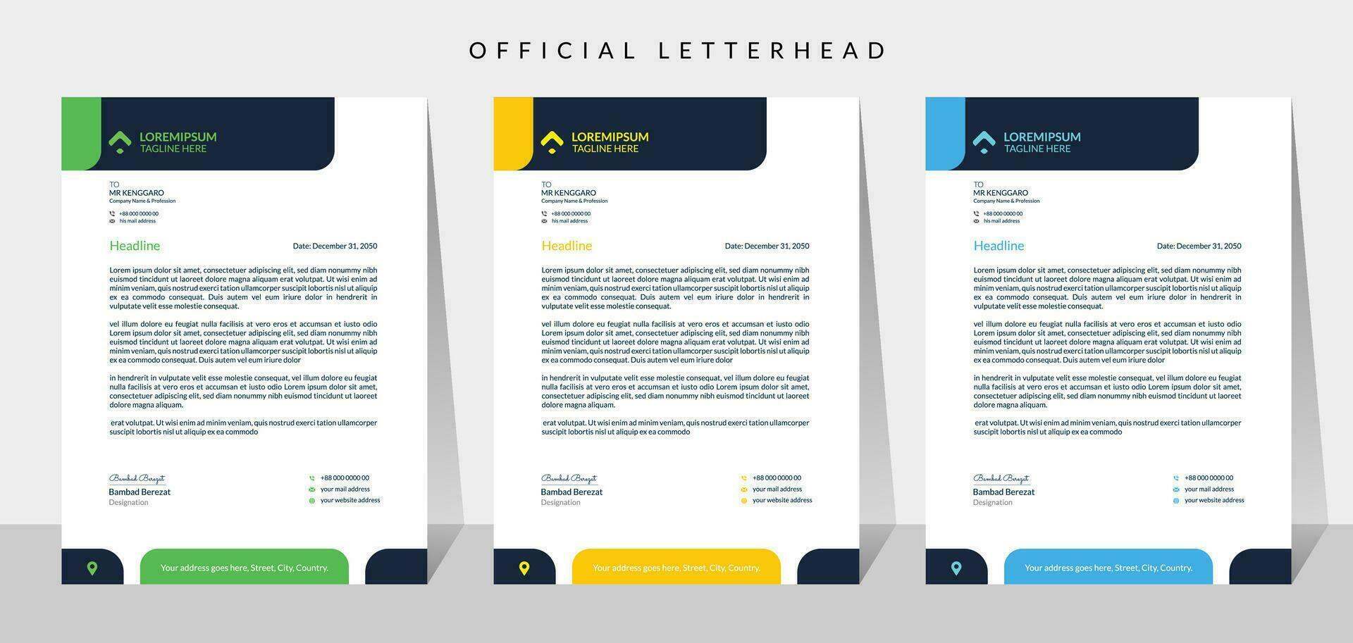 Creative corporate modern business letterhead design vector template