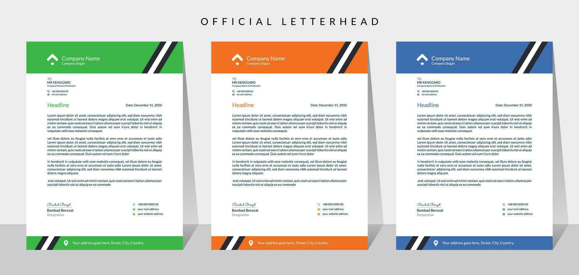 Creative corporate modern business letterhead design vector template