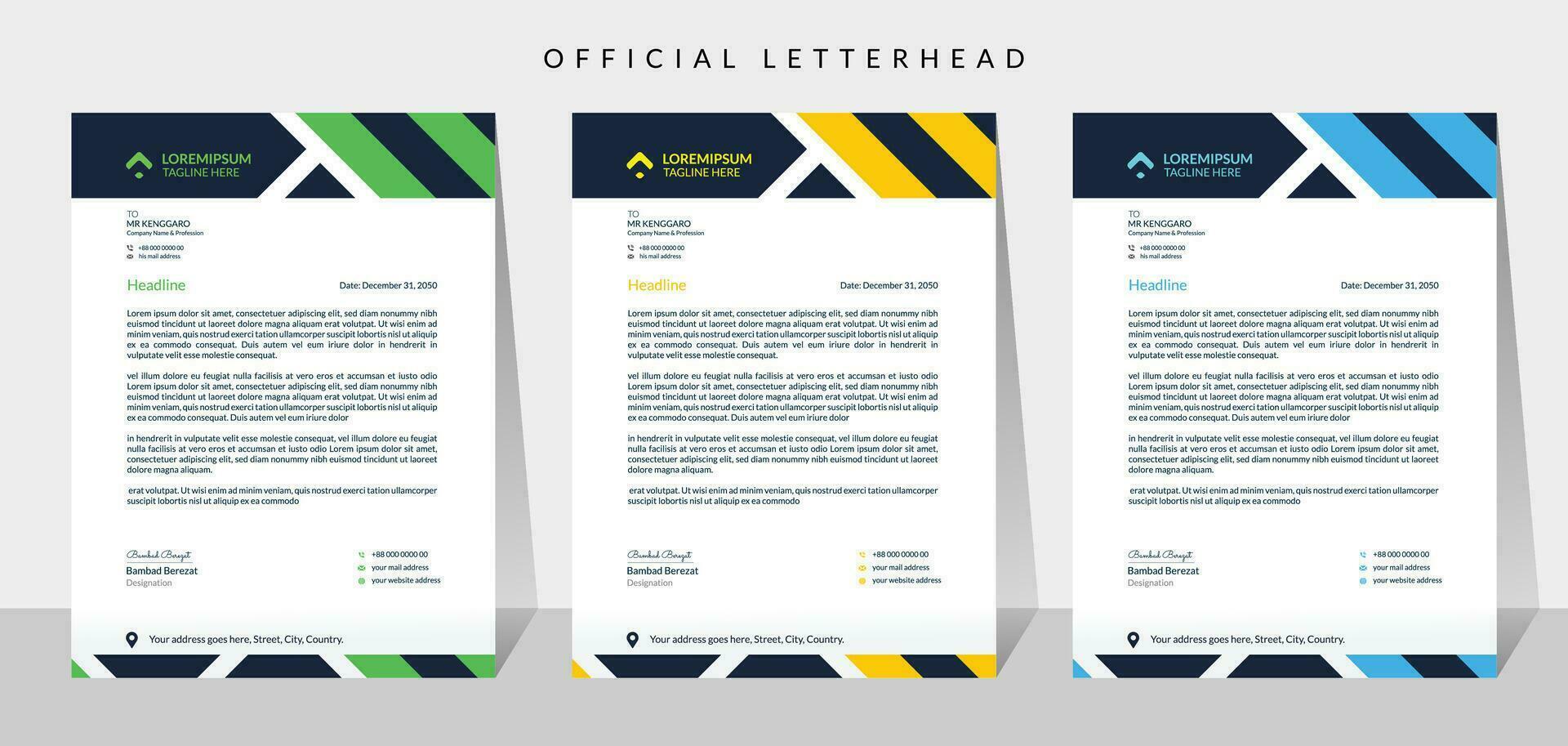 Creative corporate modern business letterhead design vector template