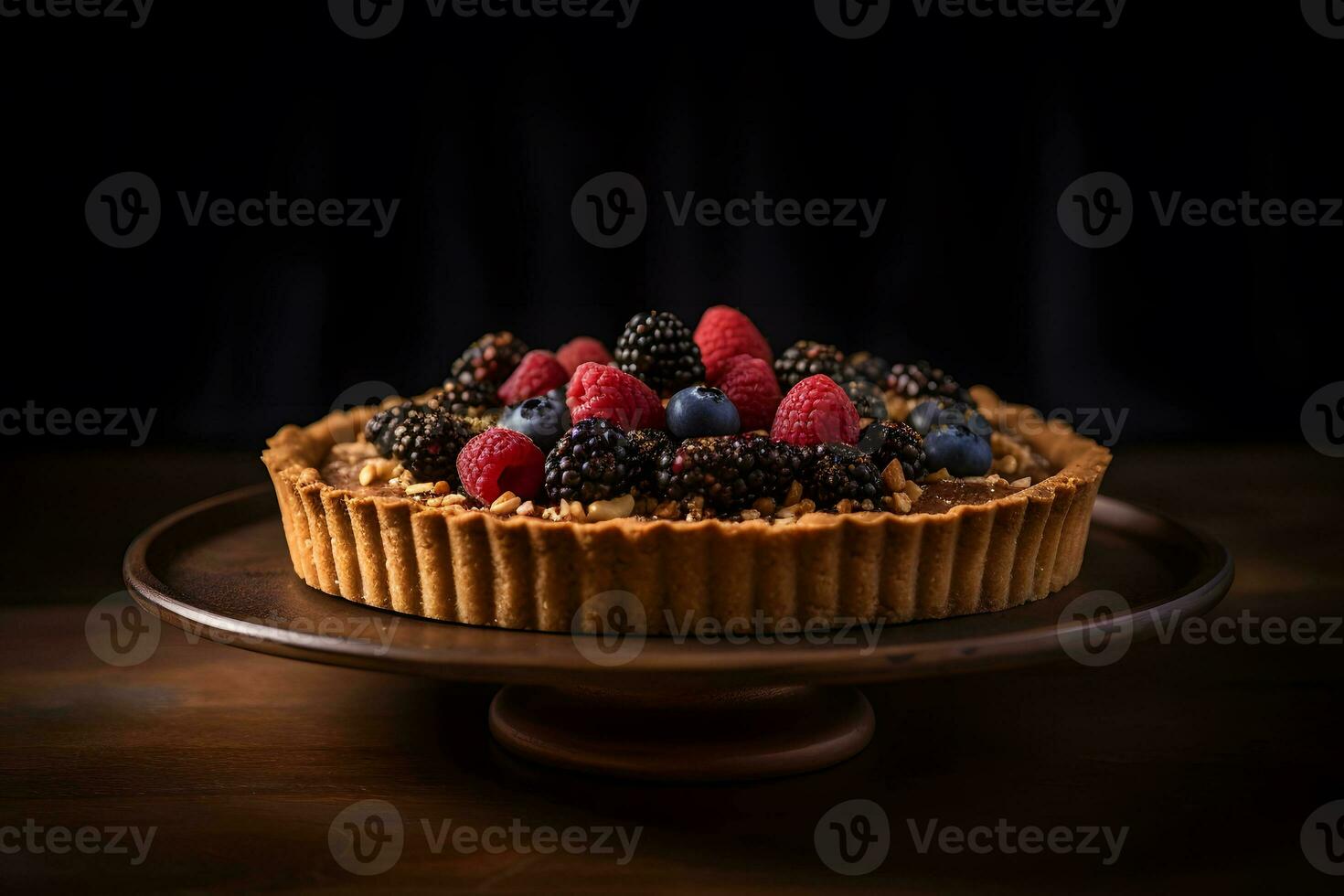 AI generated Cheesecake slice classical cheese cake on black background. Neural network AI generated photo