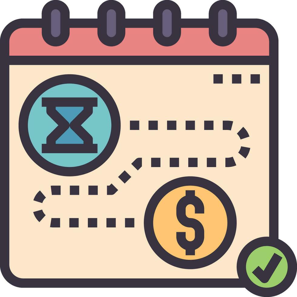 calendar outline style icon vector
