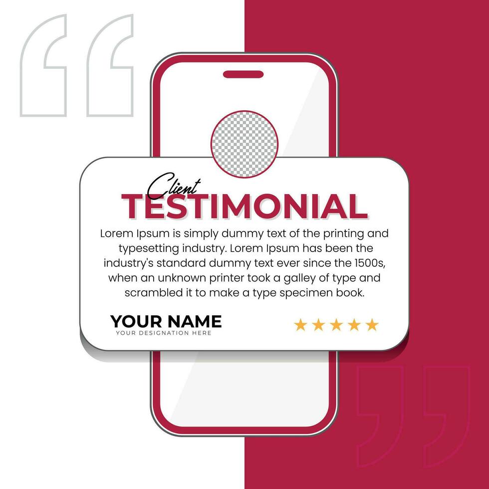 Client Testimonial Template Vector Design