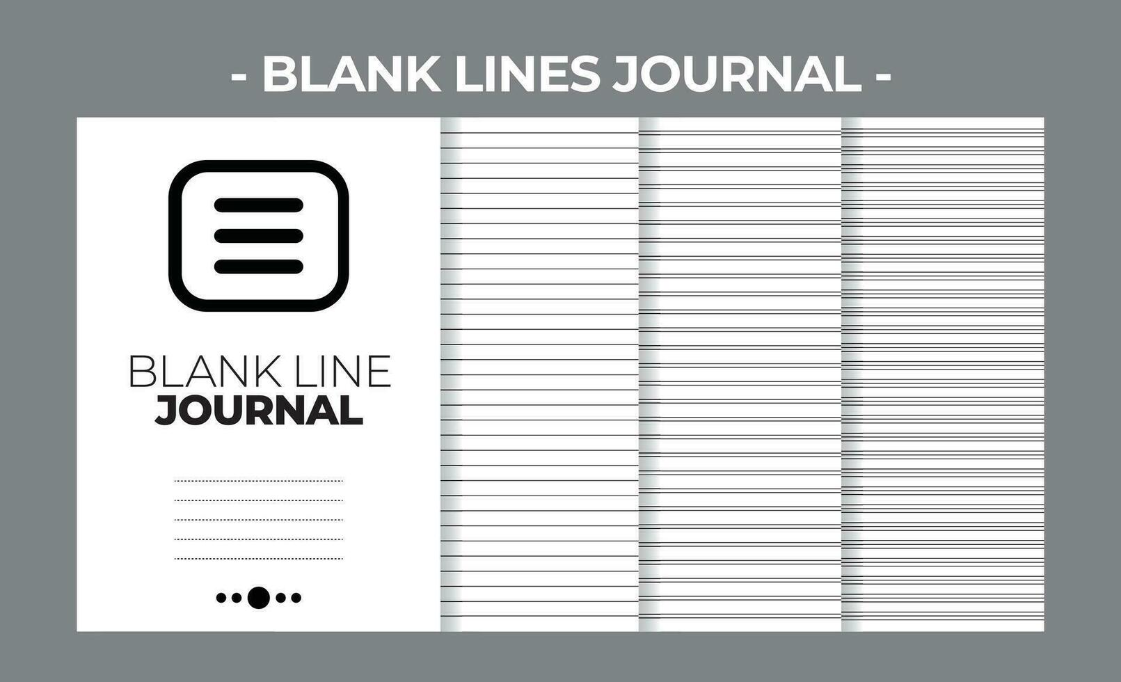 Printable KDP Blank Line Journal Book Vector Design Template