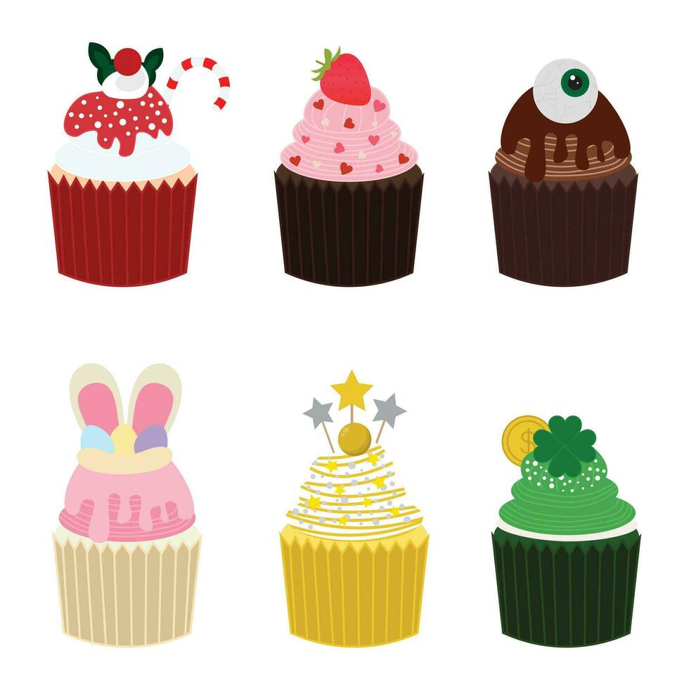 Holiday Cupcake EPS vector