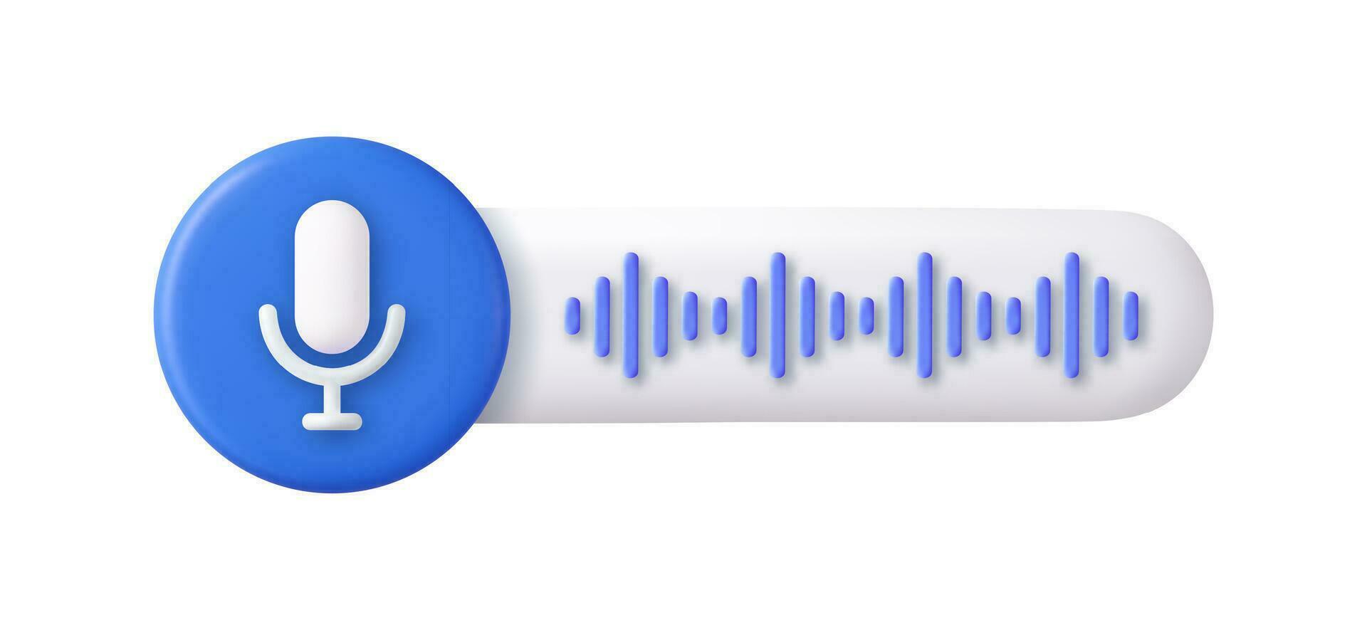 3d voice message for mobile device design. vector