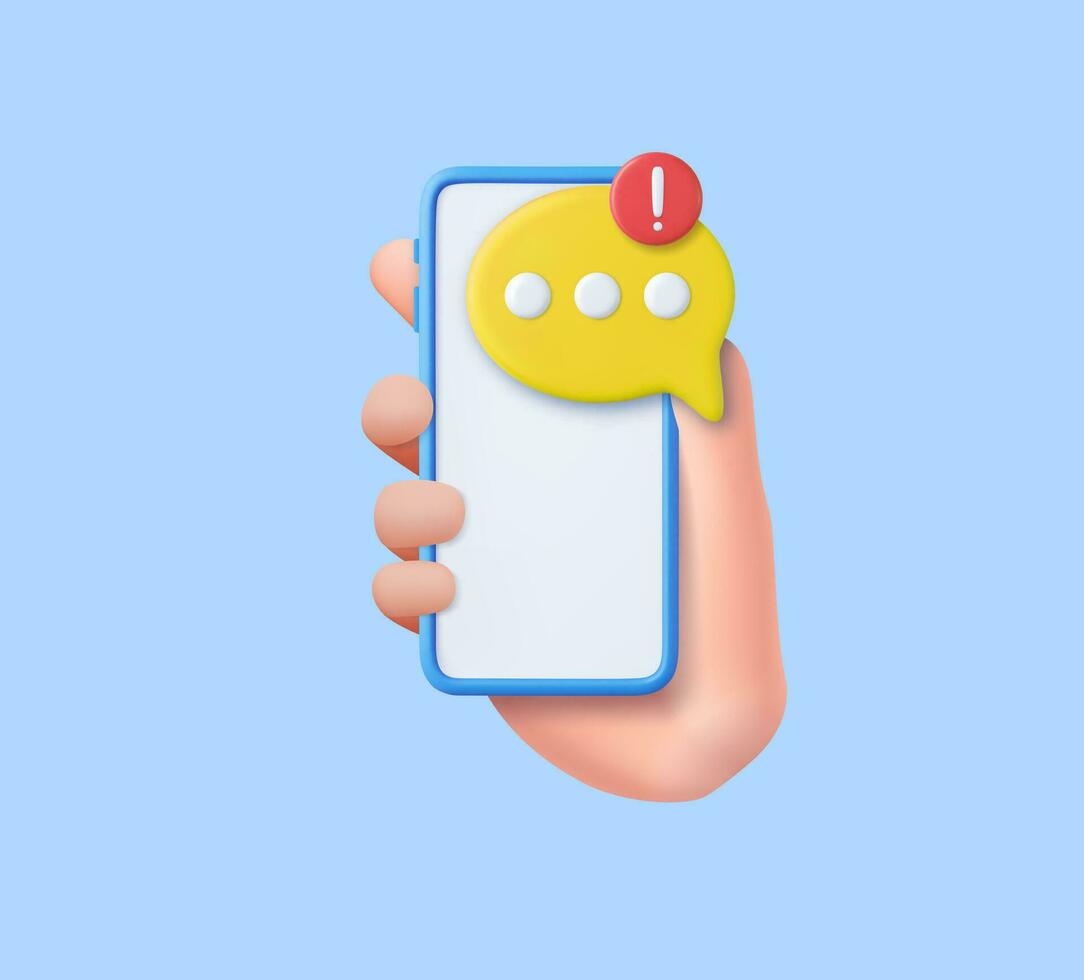 3D speech bubbles on mobile phone vector