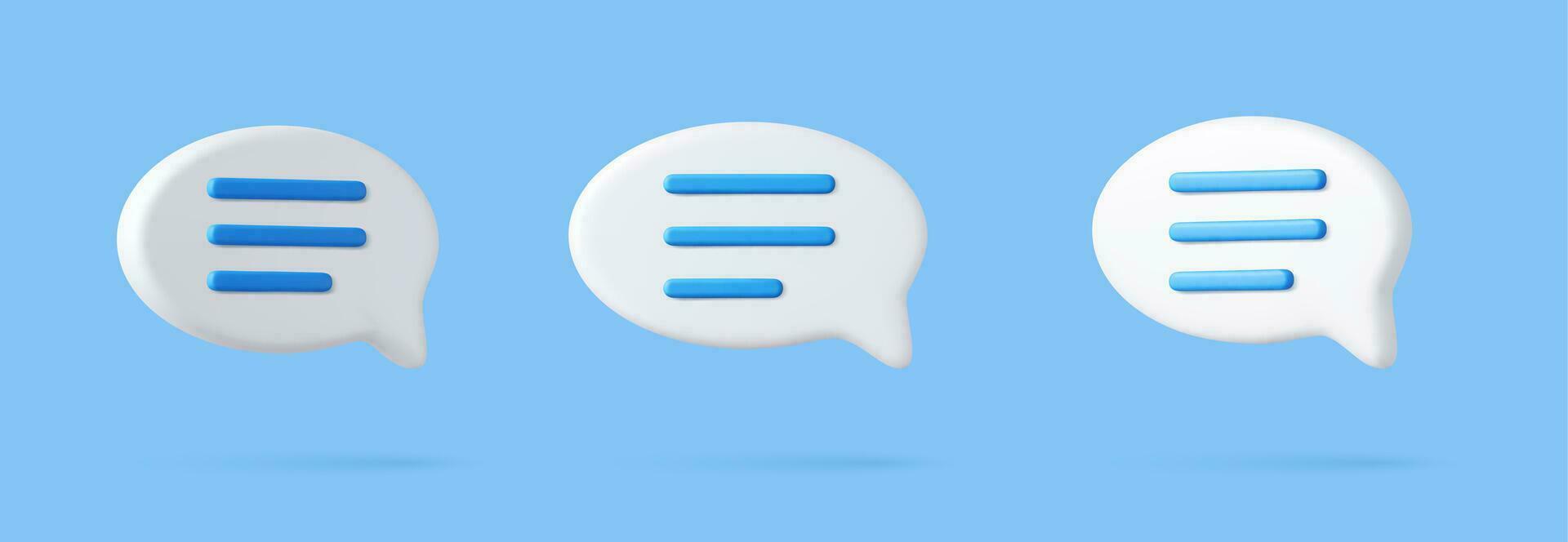 3d Blank white speech bubble pin vector