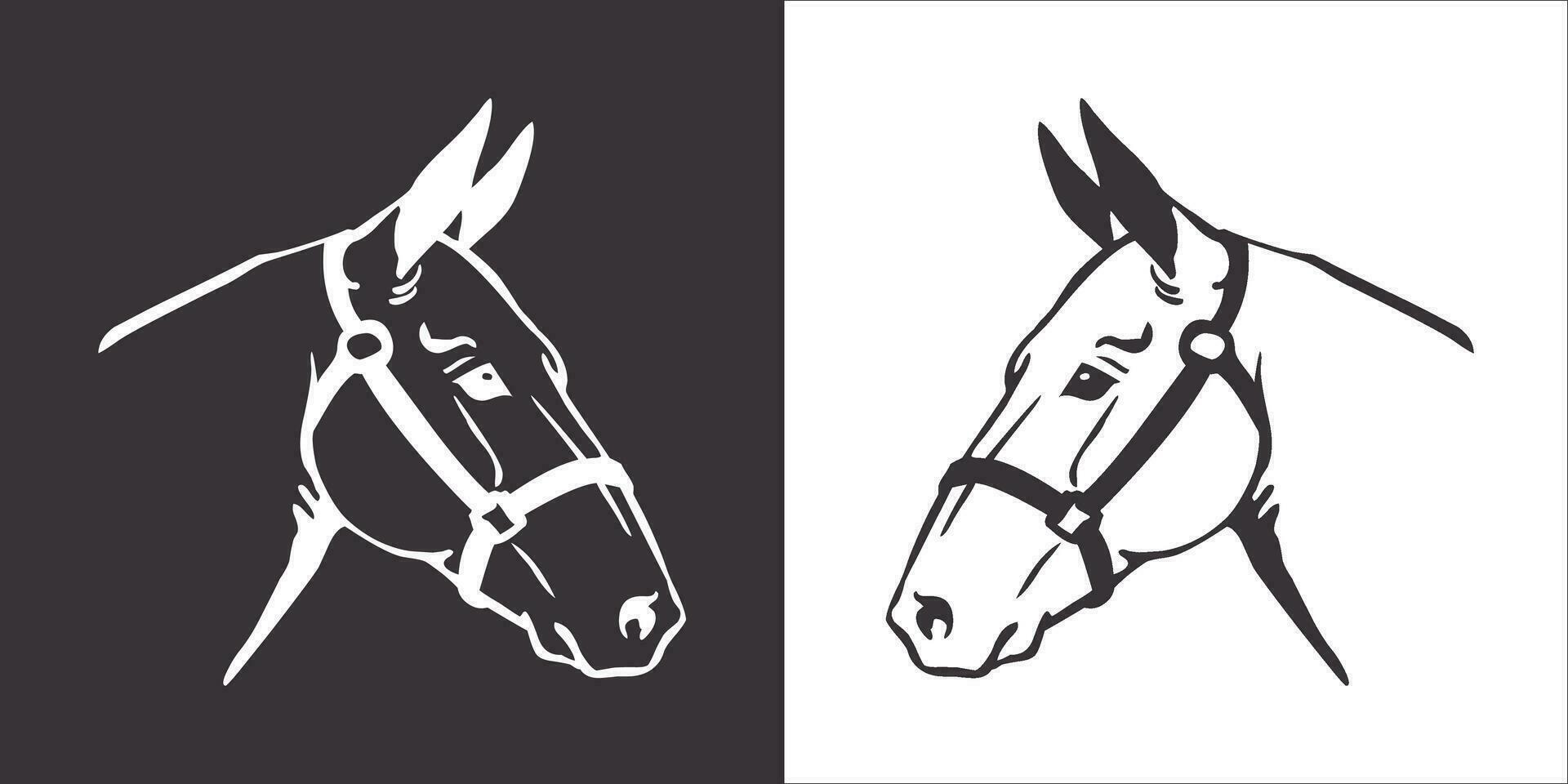 Illustration vector graphics of horse head icon