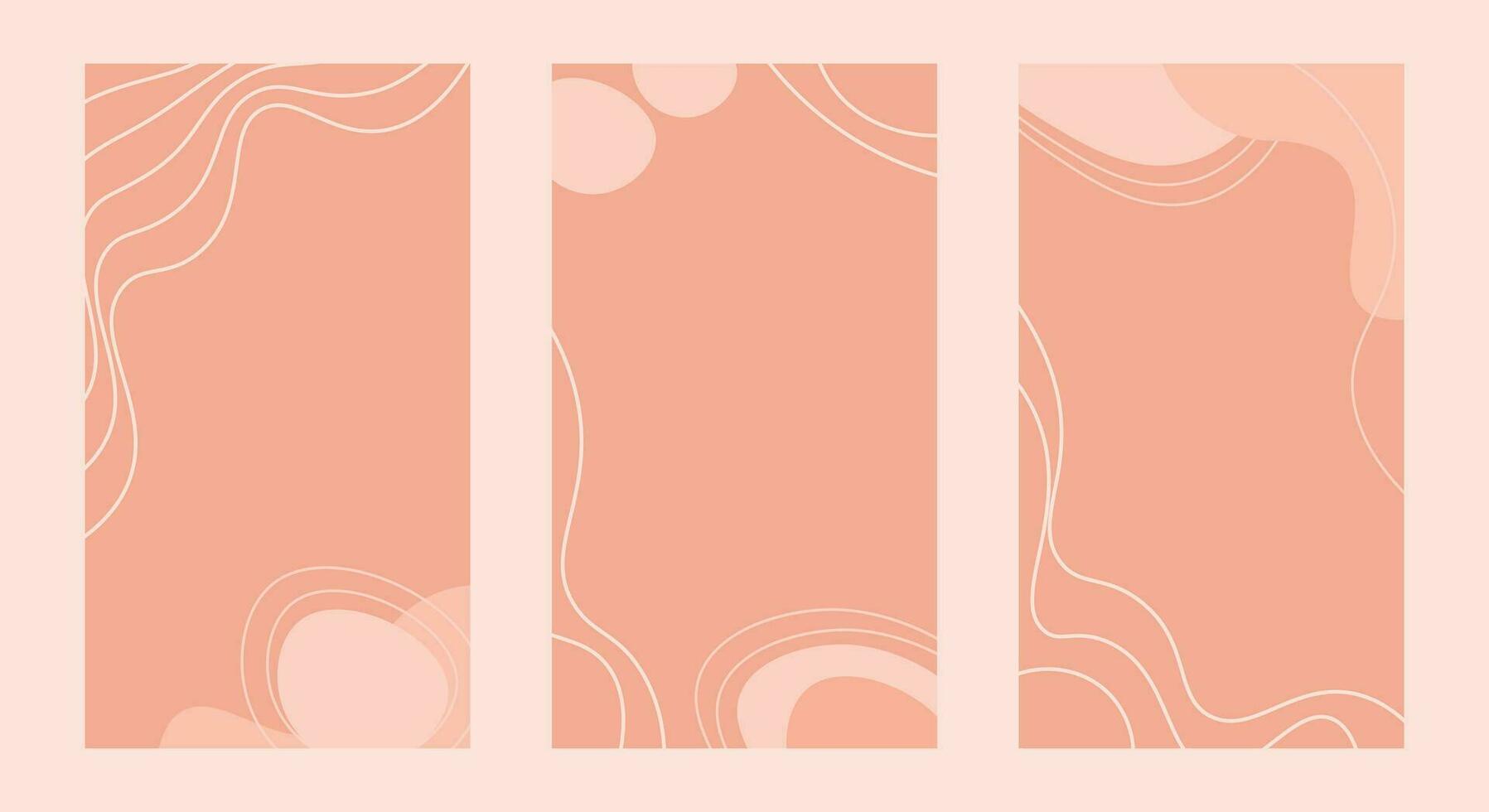 Abstract Peach Fuzz Social Media Templates vector
