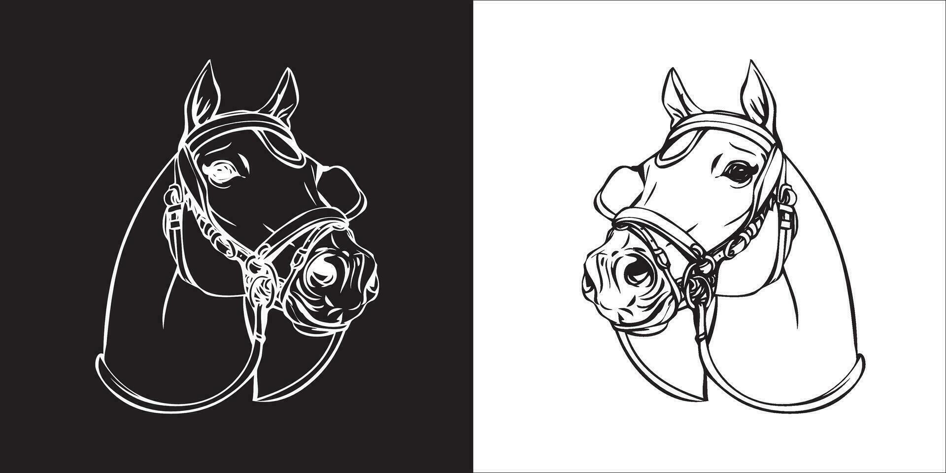Illustration vector graphics of horse head icon