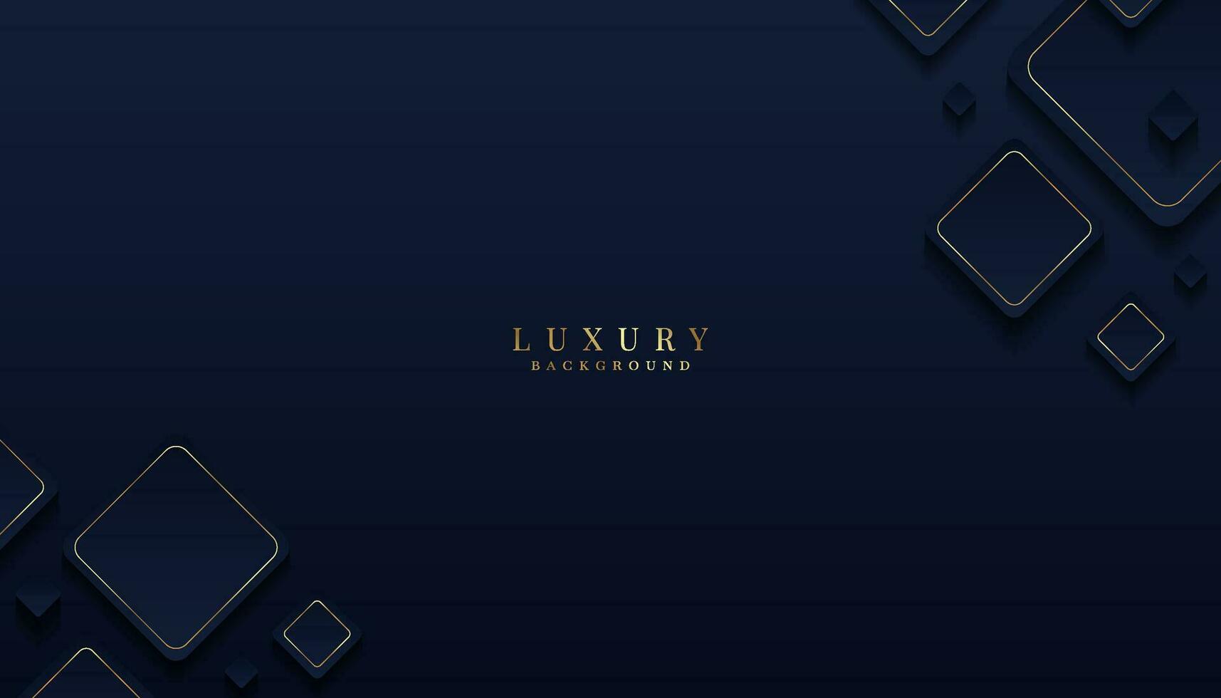 Luxury paper background with three-dimensional square shapes and golden lines. vector