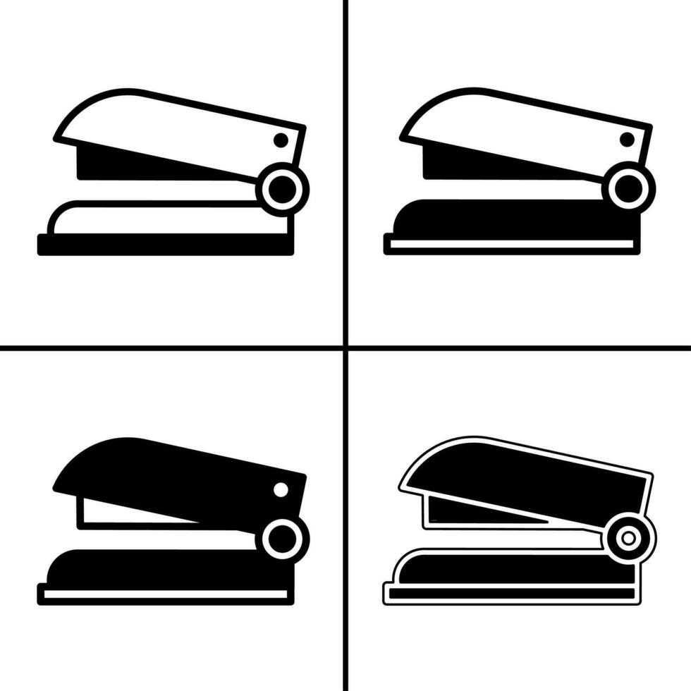 Vector black and white illustration of stapler icon for business. Stock vector design.