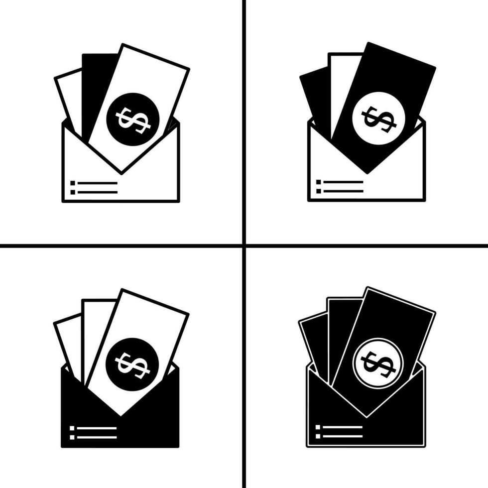 vector negro y blanco ilustración de dinero icono para negocio. valores vector diseño.