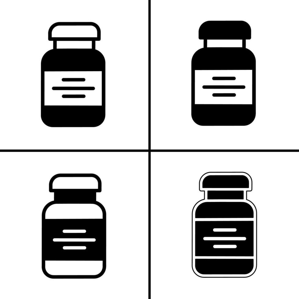 Vector black and white illustration of bottle icon for business. Stock vector design.