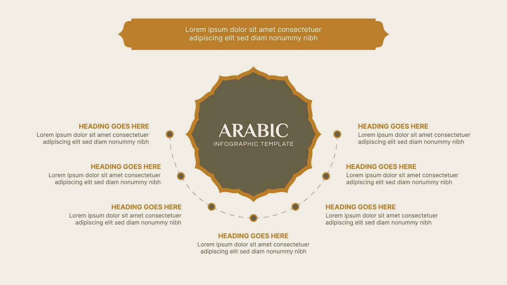 Islamic Infographic Design Template with Arabic Style Design Elements vector