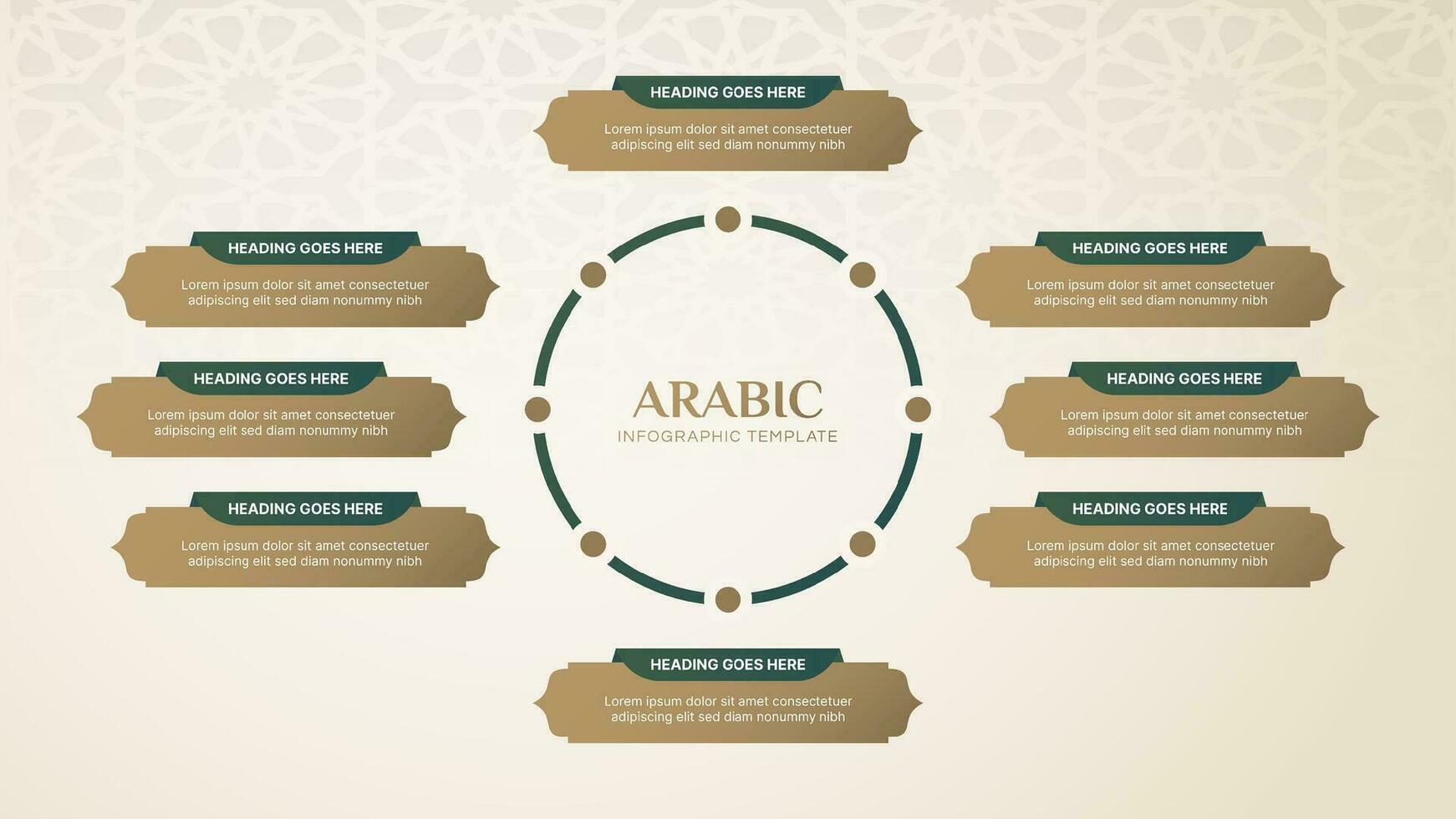 Islamic Infographic Design Template with Arabic Style Design Elements vector