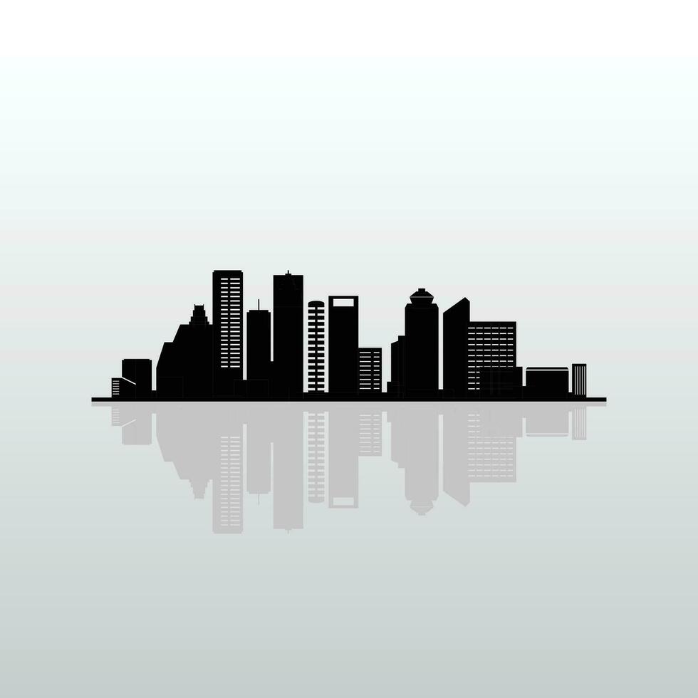 Houston Skyline Vector Silhouette Black Gradient