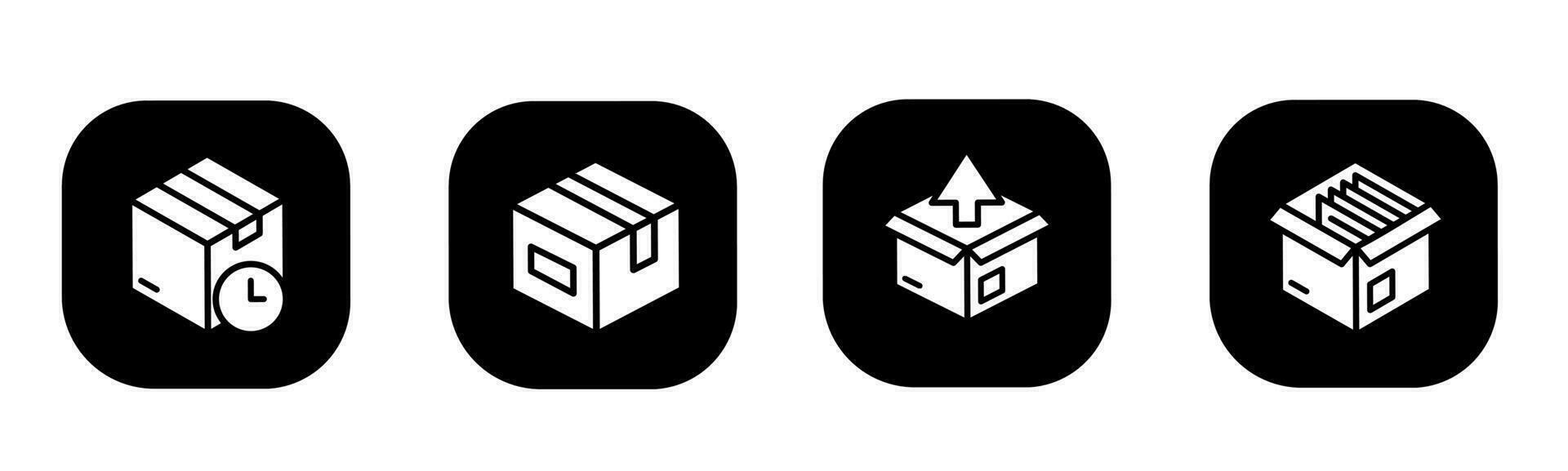Cardboard icon in flat. A cardboard icon design. Stock vector. vector