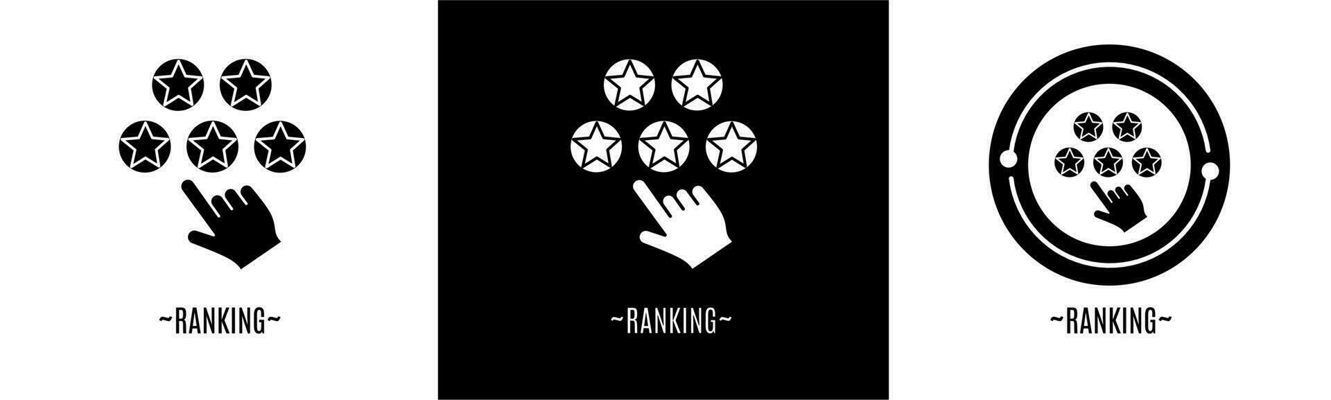 Ranking logo set. Collection of black and white logos. Stock vector. vector