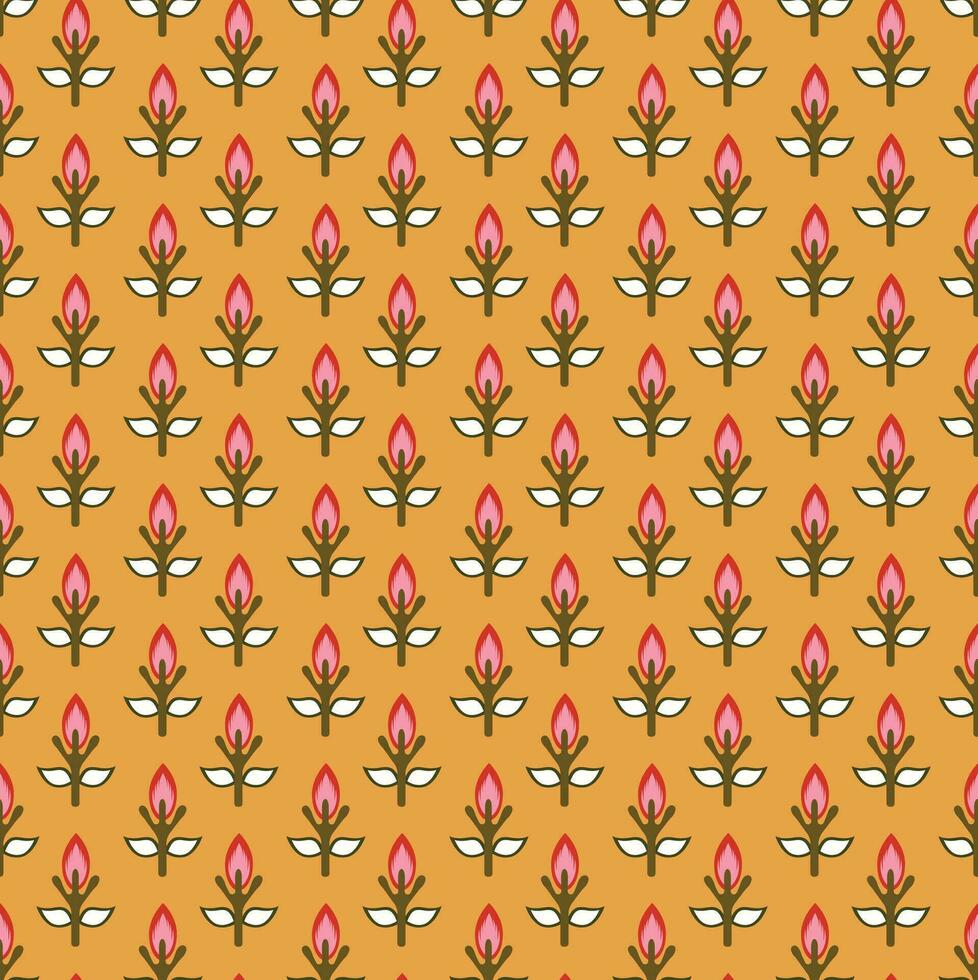 Flower motif seamless pattern. Indian traditional flower motif pattern. vector