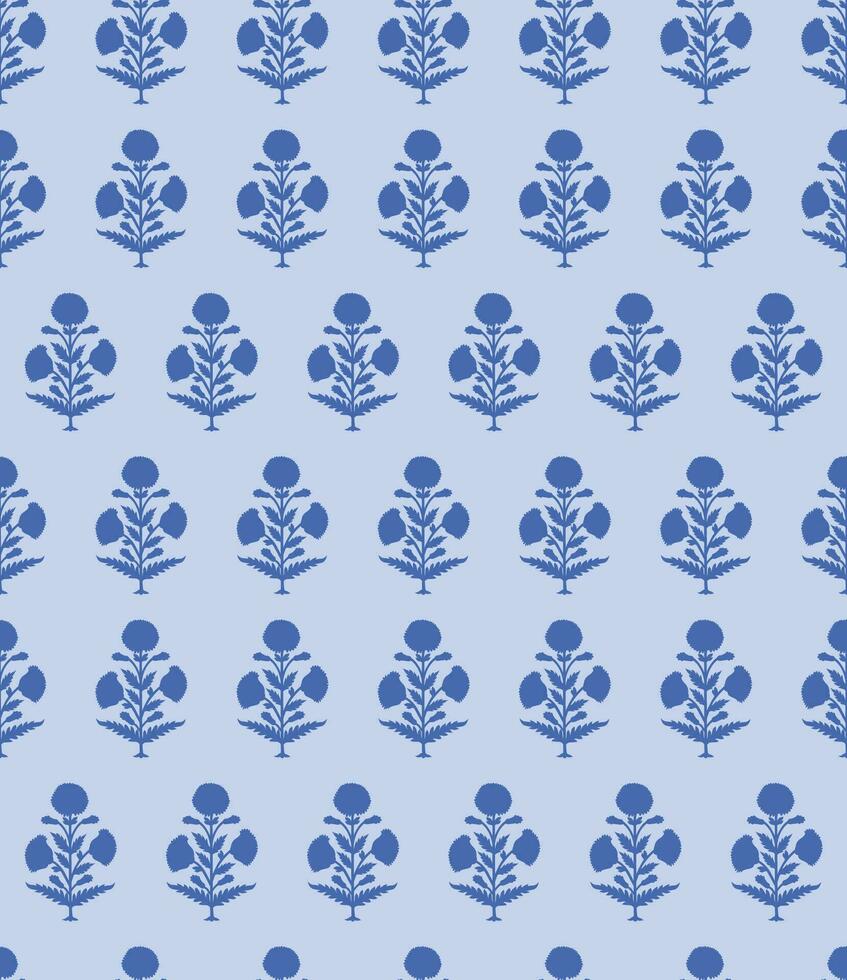 Mughal floral seamless pattern. Beautiful Digital Flowers Motif Design illustration. Design for cover, fabric, textile, wrapping paper. vector