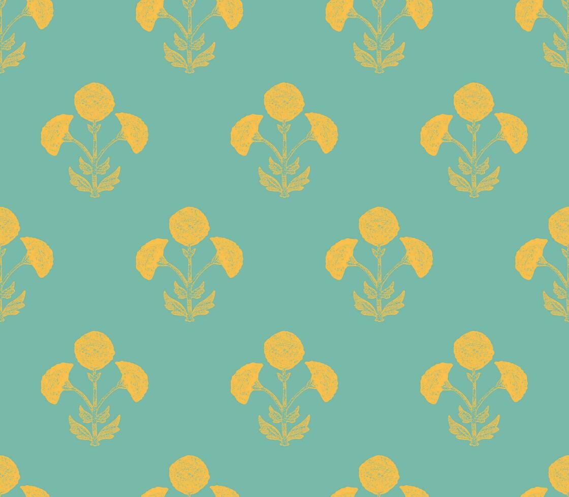 Marigold flower seamless vector pattern. Abstract flower pattern vector design.
