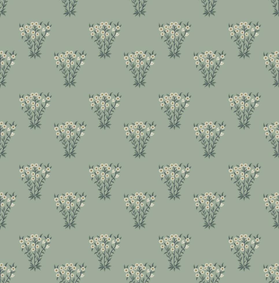 Digital printing textile pattern. Seamless pattern with decorative flowers. Aesthetic floral print for fabric, scrapbook, wrapping. vector