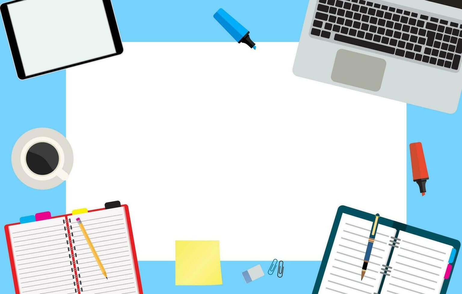 office desktop workspace. vector