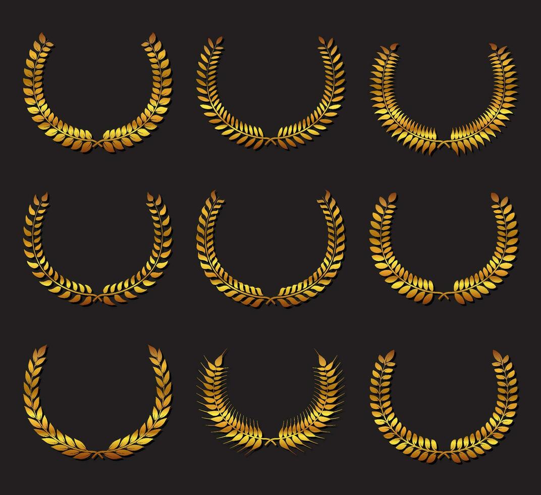 Laurel wreath Gold 36141281 Vector Art at Vecteezy