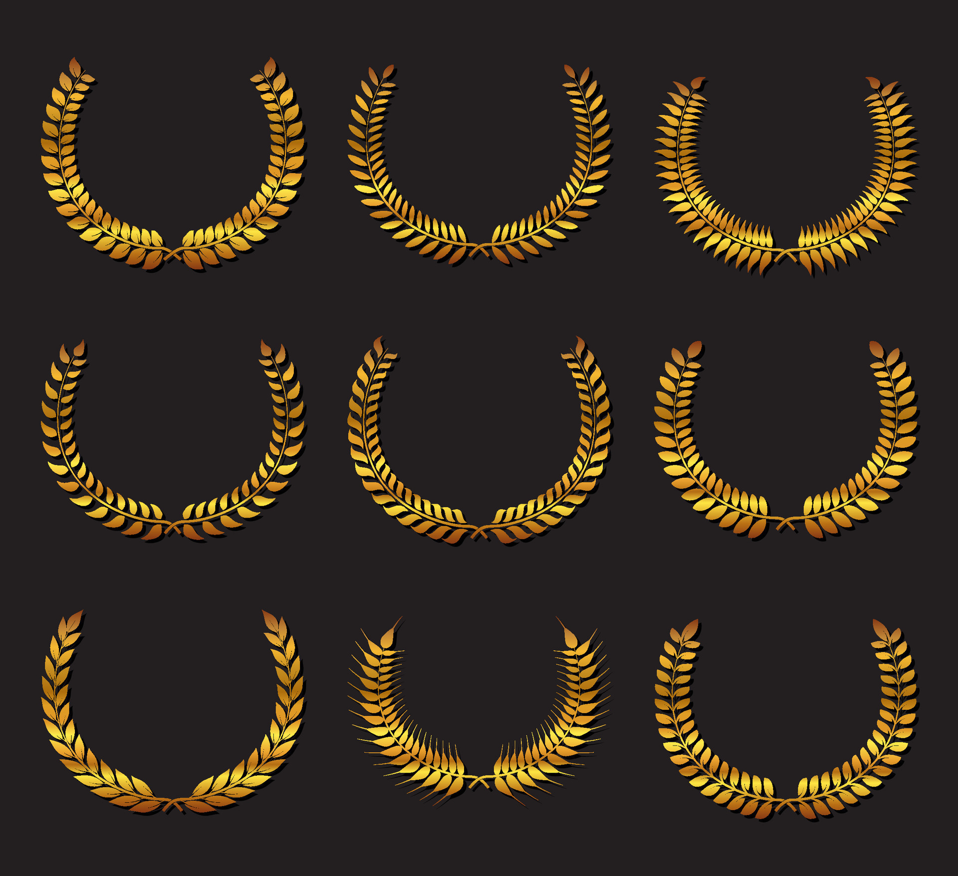 Laurel wreath Gold 36141281 Vector Art at Vecteezy