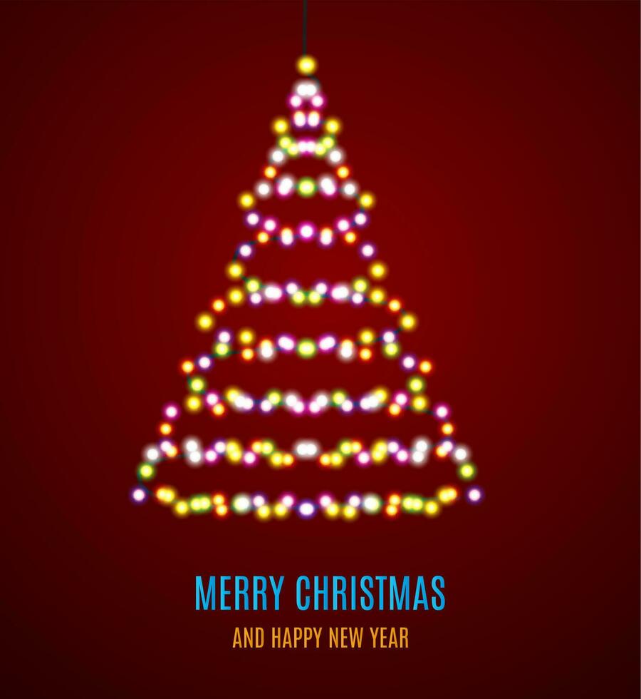 Shiny Christmas tree. vector