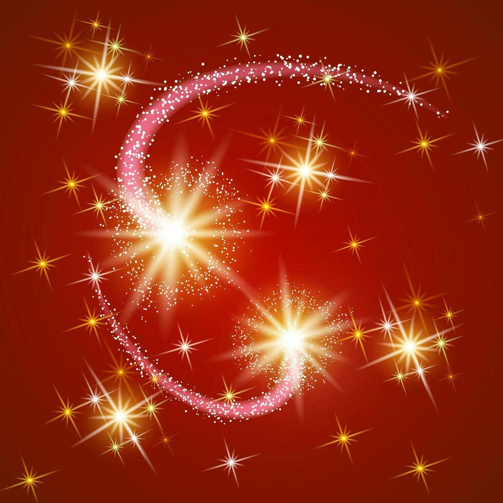 Glowing salute and firework vector