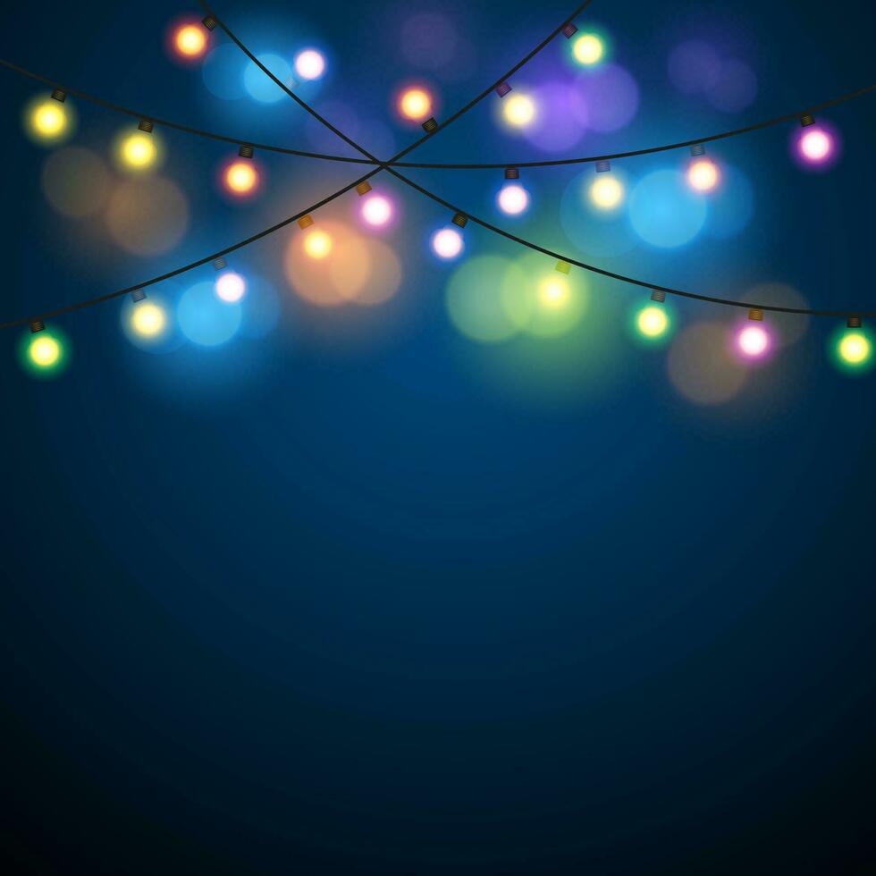 Christmas Lights Background. vector