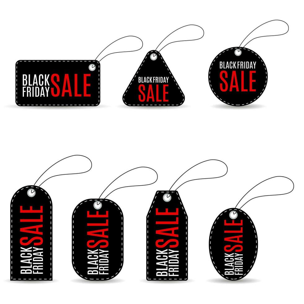 Set black friday discount vector