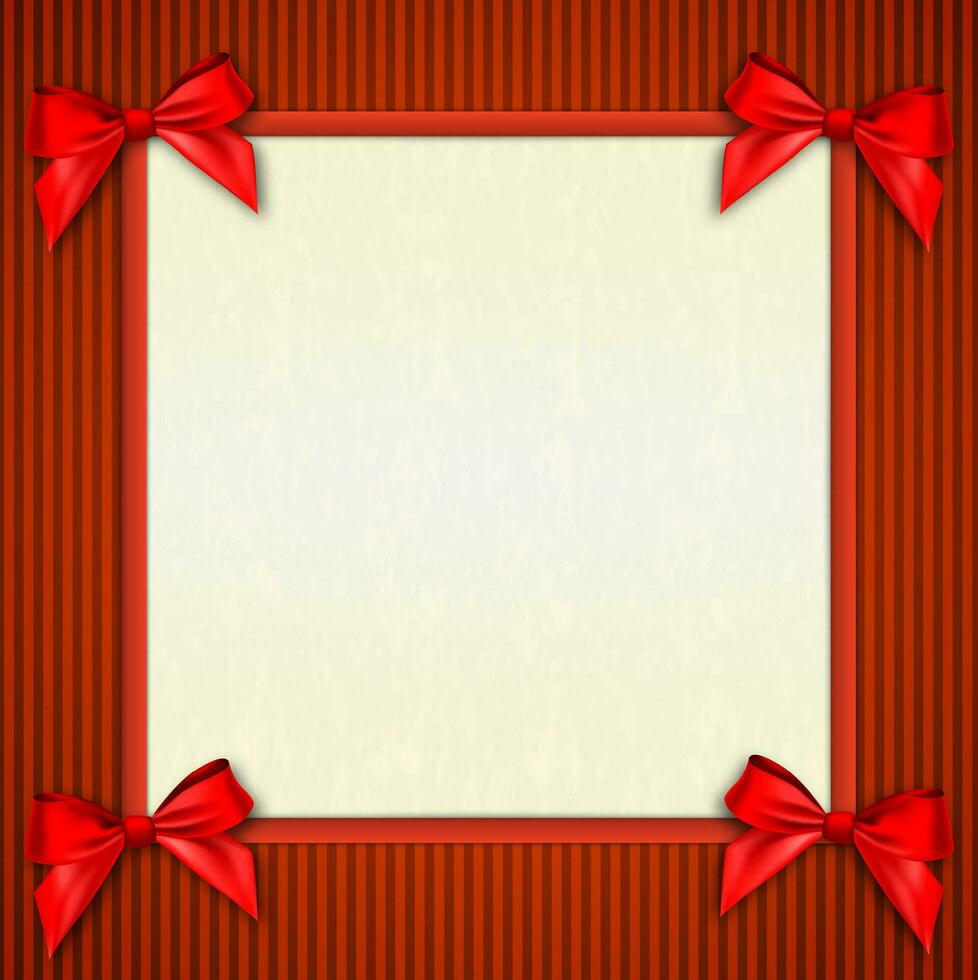 White text place with red ribbons and bow vector