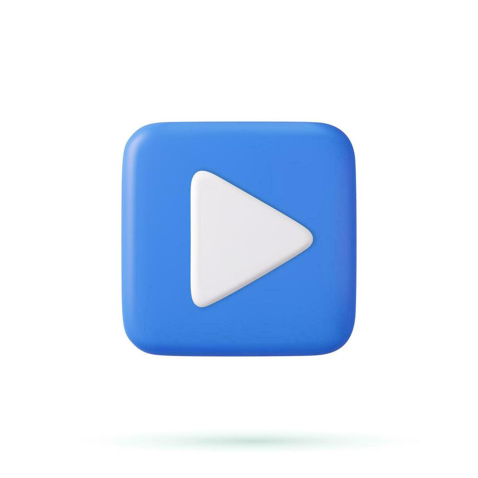 3d Play blue icon vector