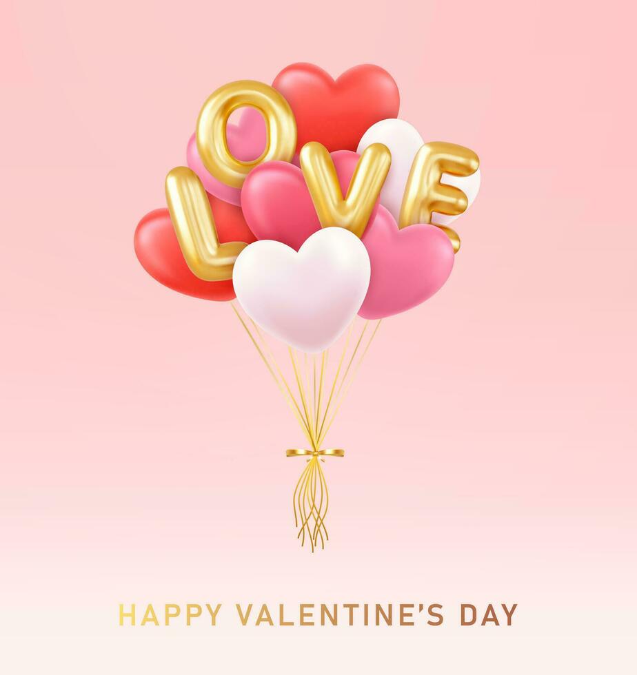 3d Valentine's day background vector