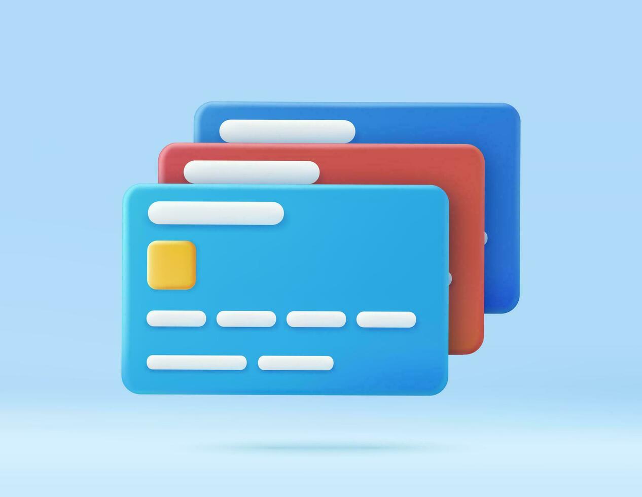 3D credit card vector