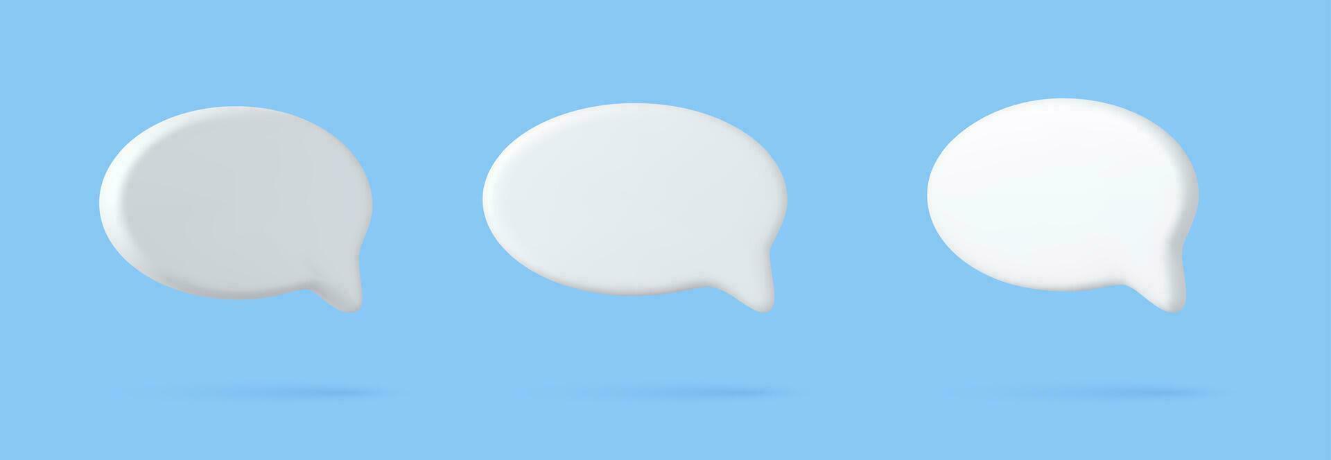 3d Blank white speech bubble pin vector