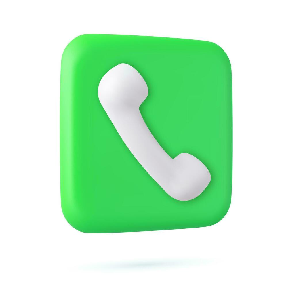 3d Speech cloud with handset. vector