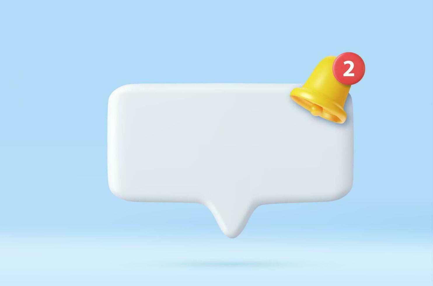 Notification 3D icon. vector