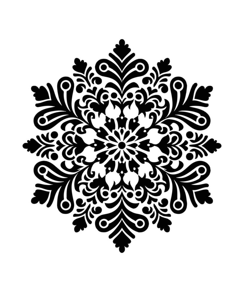 SNOWFLAKES STENCIL-09. VECTOR ILLUSTRATION.