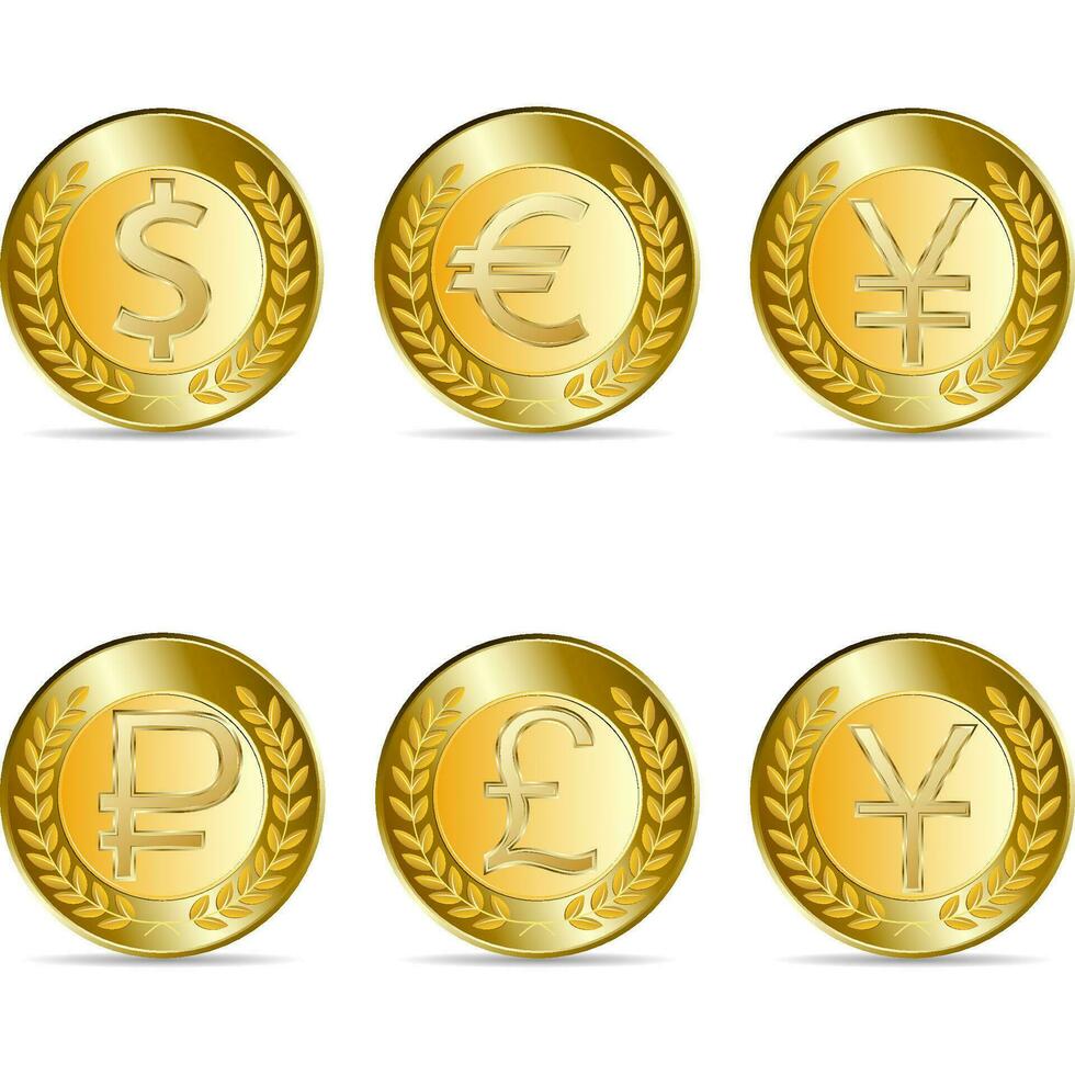 oro moneda con yen signo. vector