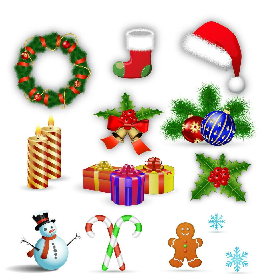 Merry Christmas design elements vector