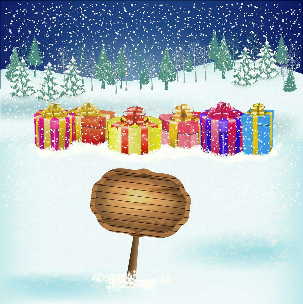 invierno antecedentes con regalo cajas vector