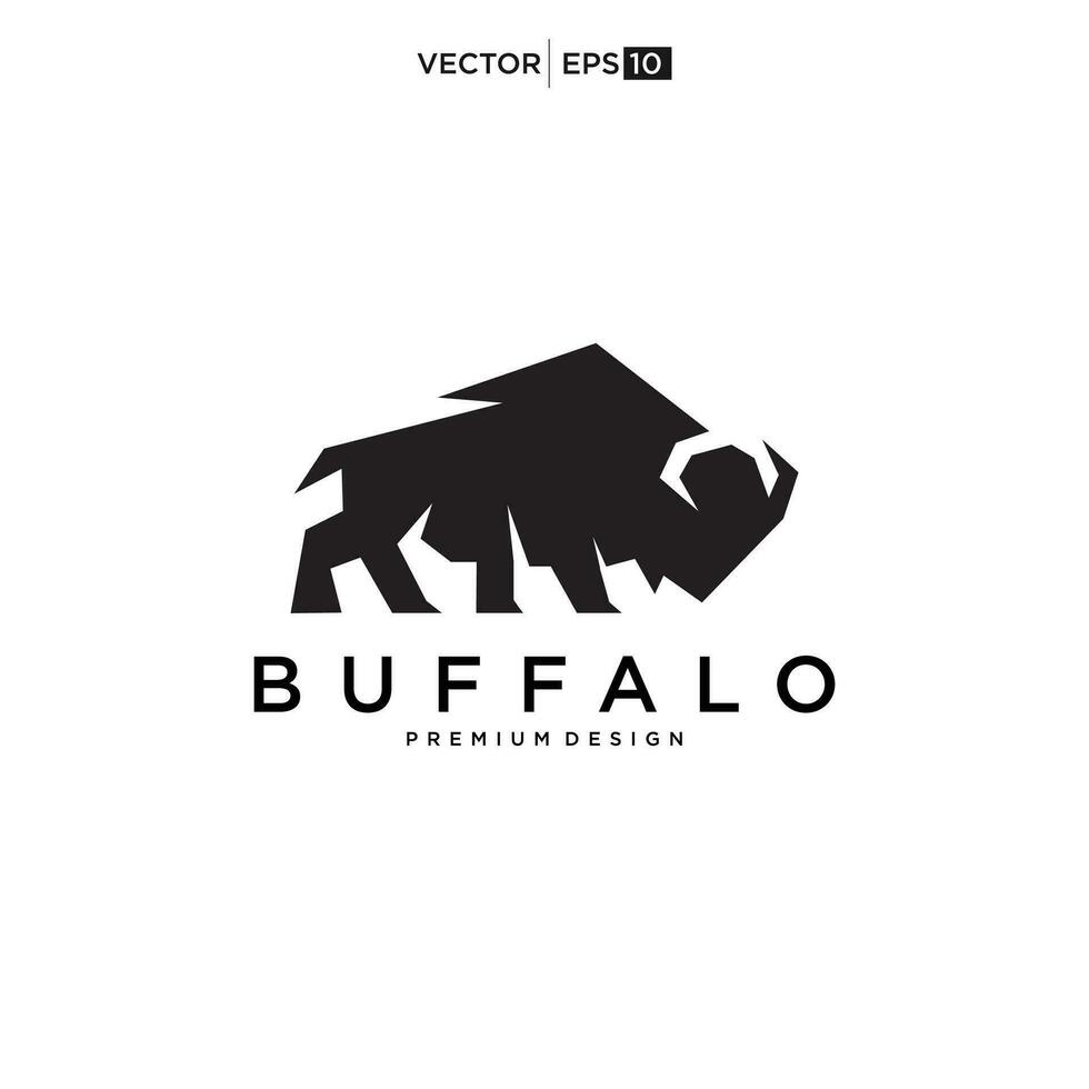 búfalo toro bisonte logo diseño inspiración vector