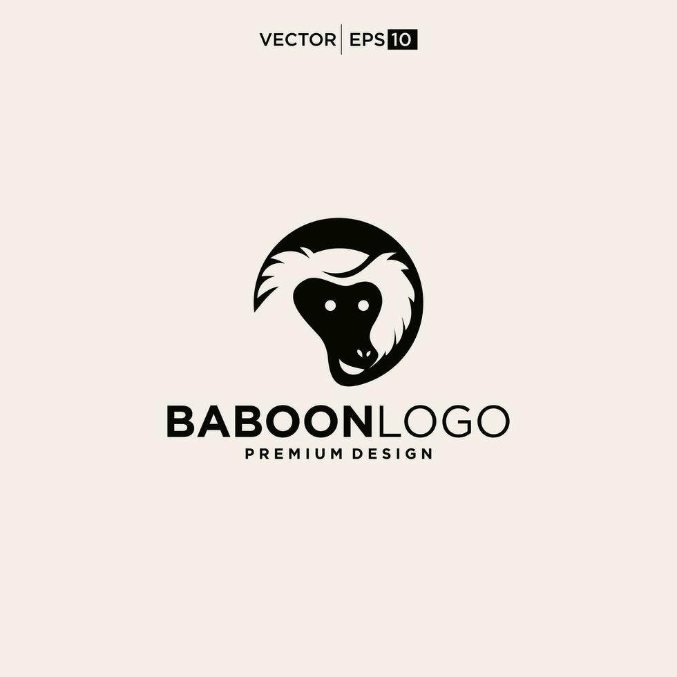 babuino mono logo sencillo limpiar diseño vector