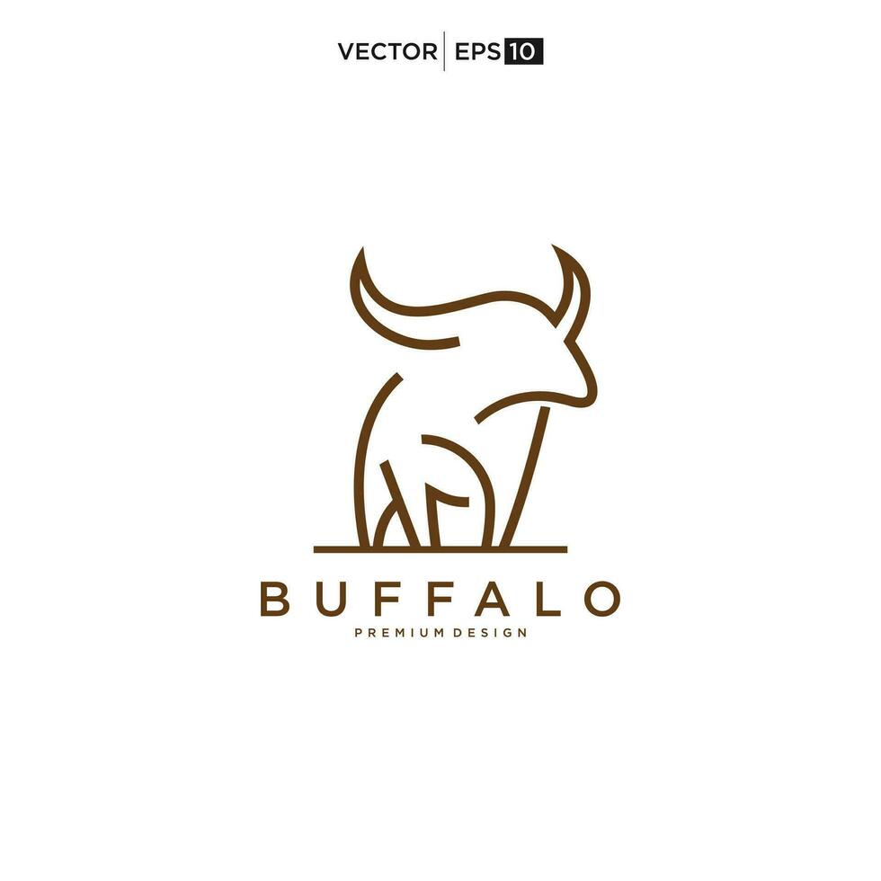 búfalo toro bisonte logo diseño inspiración vector