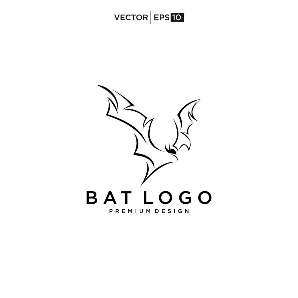 murciélago abierto alas volador concepto elementos logo vector icono