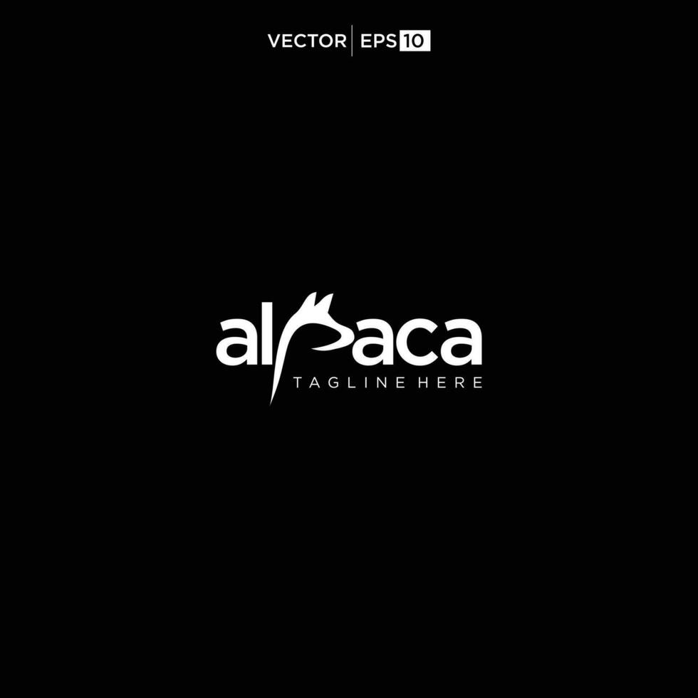 alpaca logo diseño icono vector silueta